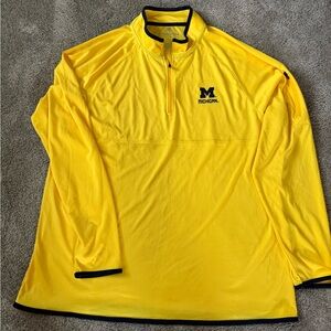 University of Michigan Yellow 1/4 Zip Pullover